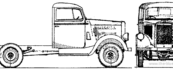 Грузовик Opel Blitz 1-ton (1935) - чертежи, габариты, рисунки