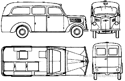 Truck Opel Blitz 1.5t (1951) - drawings, dimensions, pictures