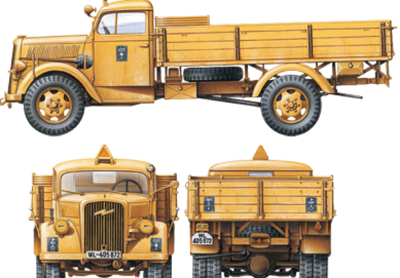 Truck Opel Blitz (1937) - drawings, dimensions, pictures