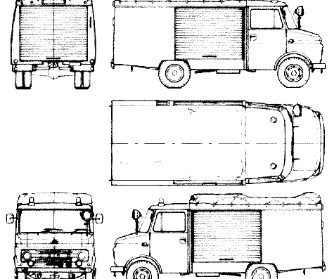 Грузовик Opel Blitz 2.1t Fire Truck (1972) - чертежи, габариты, рисунки