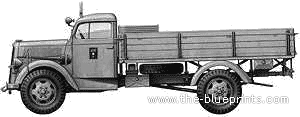 Opel Blitz 3-ton 4x2 Type S truck - drawings, dimensions, figures