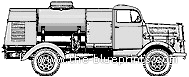 Opel Blitz 3t S V-2 Rocket T-Stoff Tanker Truck - drawings, dimensions, pictures