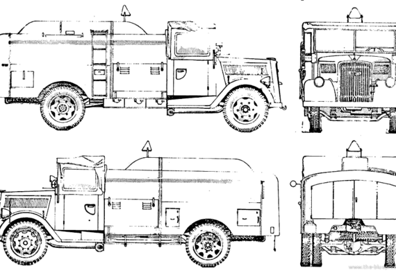 Opel Blitz B-Stoff tanker truck - drawings, dimensions, pictures