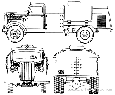 Opel Blitz Fuel Truck - drawings, dimensions, pictures