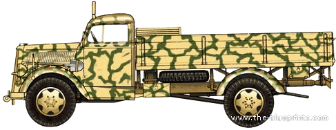 Truck Opel Blitz Kfz.305 - drawings, dimensions, pictures