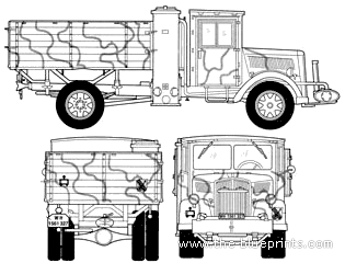 Грузовик Opel Blitz Kfz.305 3 ton Coal Engine Truck - чертежи, габариты, рисунки