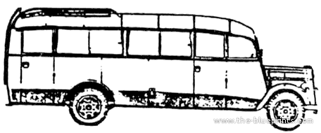 Грузовик Opel Blitz Omnibus (1944) - чертежи, габариты, рисунки
