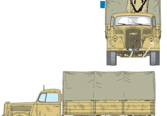 Opel Blitz S 3ton truck - drawings, dimensions, pictures
