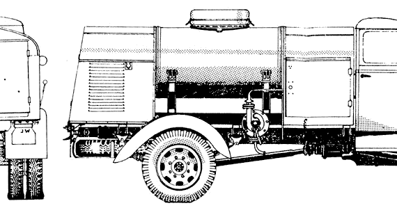 Opel Blitz Tanker truck (1945) - drawings, dimensions, pictures