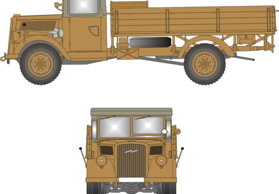 Opel Blitz Wood Cab truck - drawings, dimensions, pictures