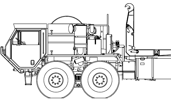 Грузовик Oshkosh HEMTT M1977 A2 CBT (2006) - чертежи, габариты, рисунки