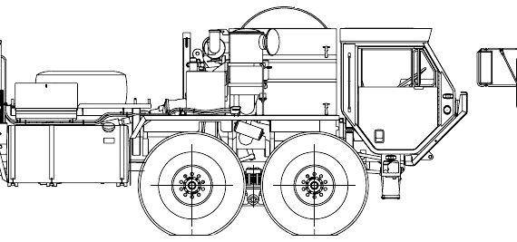 Грузовик Oshkosh HEMTT M983 A2 Patriot Tractor (2006) - чертежи, габариты, рисунки