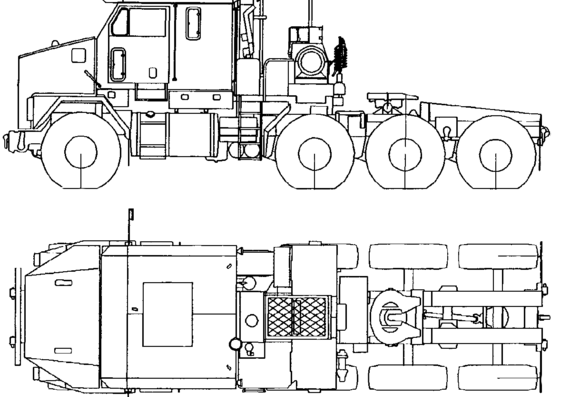 Oshkosh HET M1070 truck - drawings, dimensions, figures