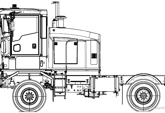 Грузовик Oshkosh HT Tractor (2012) - чертежи, габариты, рисунки