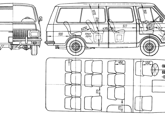 Truck PAZ-2203 - drawings, dimensions, figures