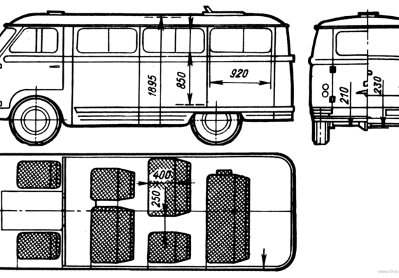 PAZ-977DM truck - drawings, dimensions, figures