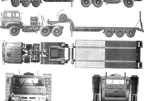 Грузовик PLA 50ton Tank Transporter - чертежи, габариты, рисунки