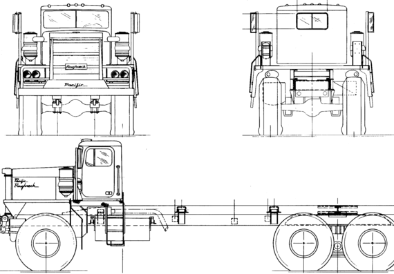 Pacific P-12W Roughneck truck (1980) - drawings, dimensions, pictures
