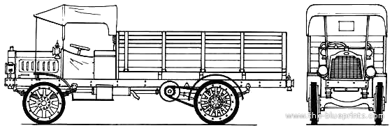 Packard 3ton GS truck (1917) - drawings, dimensions, pictures
