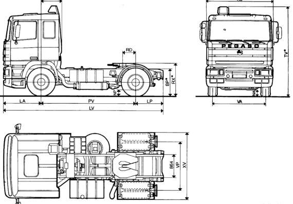 Pegaso 1236 truck - drawings, dimensions, pictures