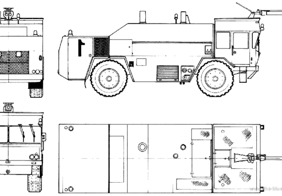 Грузовик Perlini B502 4x4 Rosenbauer Fire Truck (1971) - чертежи, габариты, рисунки