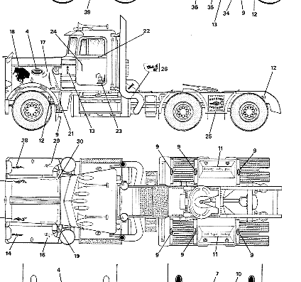 Peterbilt truck - drawings, dimensions, pictures