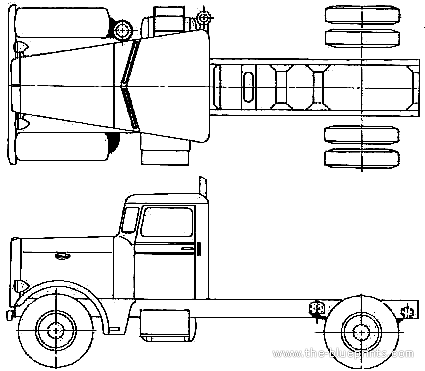 Peterbilt 281 LW truck (1956) - drawings, dimensions, pictures