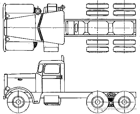 Peterbilt 351 LW truck (1956) - drawings, dimensions, pictures