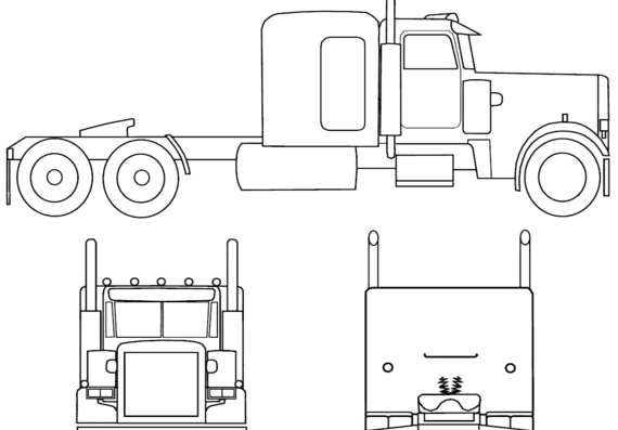 Peterbilt 359 truck - drawings, dimensions, pictures