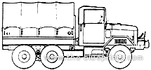 Грузовик REO M-35 2.5 ton 6x6 - чертежи, габариты, рисунки