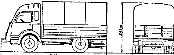 Renault 2T5 2-litres 1958 truck - drawings, dimensions, pictures