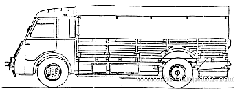 Грузовик Renault AGK 5 ton Truck - чертежи, габариты, рисунки