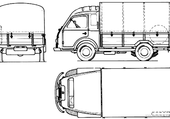 Грузовик Renault Goelette - чертежи, габариты, рисунки