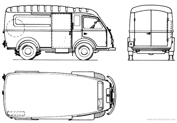 Renault Goelette Fourgon A truck - drawings, dimensions, pictures