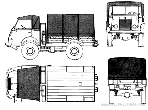 Грузовик Renault R2087 4x4 - чертежи, габариты, рисунки