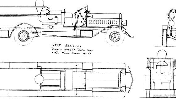 Robinson Fire Truck (1915) - drawings, dimensions, pictures