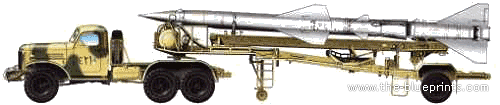 Truck SA-2 Guideline AA Missile - drawings, dimensions, pictures