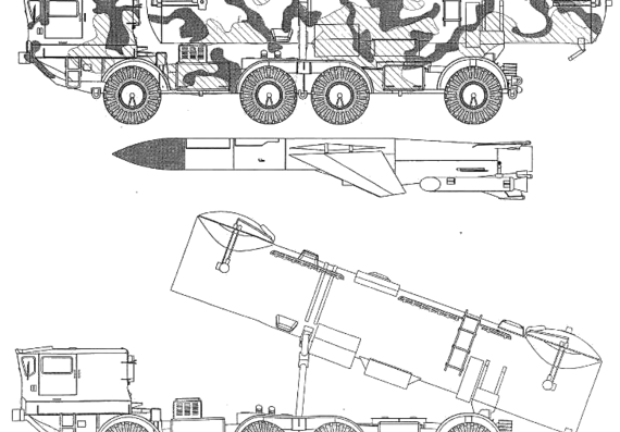 Грузовик SPU-35V Redut (SSC-1B Shaddock) - чертежи, габариты, рисунки