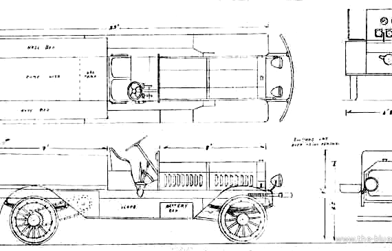 Грузовик Seagrave - Gorham Fire Truck (1913) - чертежи, габариты, рисунки