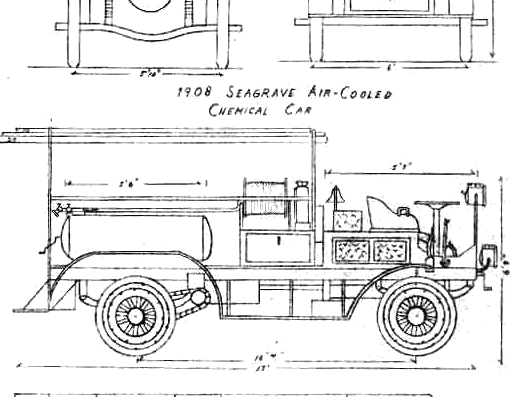 Грузовик Seagrave Fire Truck (1908) - чертежи, габариты, рисунки