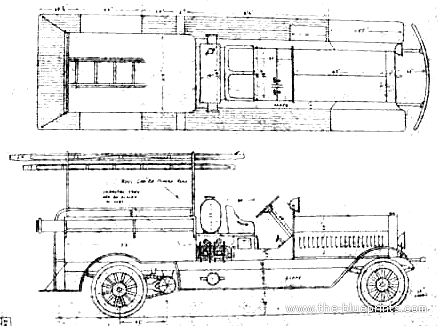 Грузовик Seagrave Fire Truck (1912) - чертежи, габариты, рисунки