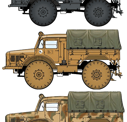 Skoda RSO truck (Radschlepper Ost) - drawings, dimensions, pictures