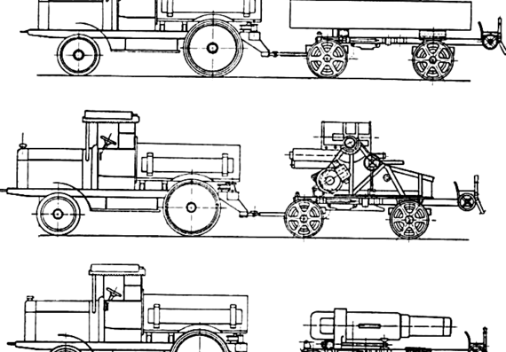 Грузовик Skoda Tractor 1912 - чертежи, габариты, рисунки