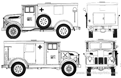 Truck Steyer 1500 Kfz.17 Radiocar - drawings, dimensions, pictures
