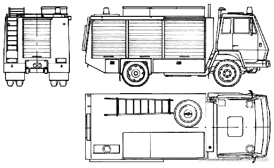 Грузовик Steyr-Daimler-Puch 791 Rosenbauer Fire Truck (1984) - чертежи, габариты, рисунки