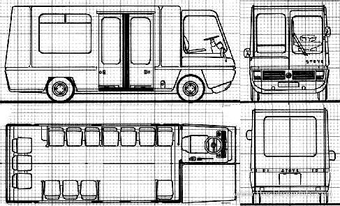Грузовик Steyr Citybus S (1975) - чертежи, габариты, рисунки