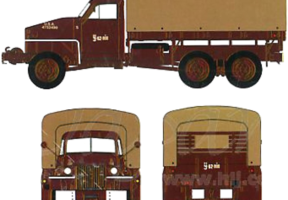 Studebaker US6 U4 truck - drawings, dimensions, figures