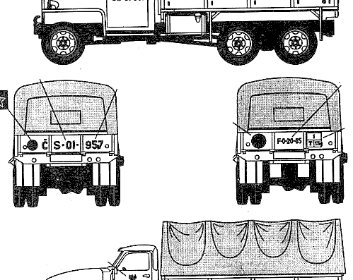 Studebaker US6 U7 truck - drawings, dimensions, figures