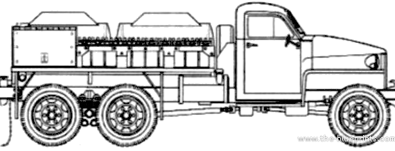 Studebaker US 6 Tanker truck - drawings, dimensions, pictures
