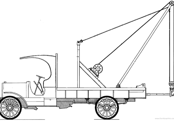 Грузовик Stutz Bearcat Boom Truck - чертежи, габариты, рисунки